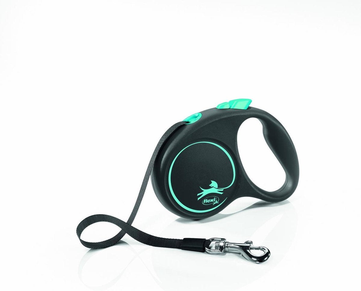 Flexi Retractable Line schwarz Designband blau