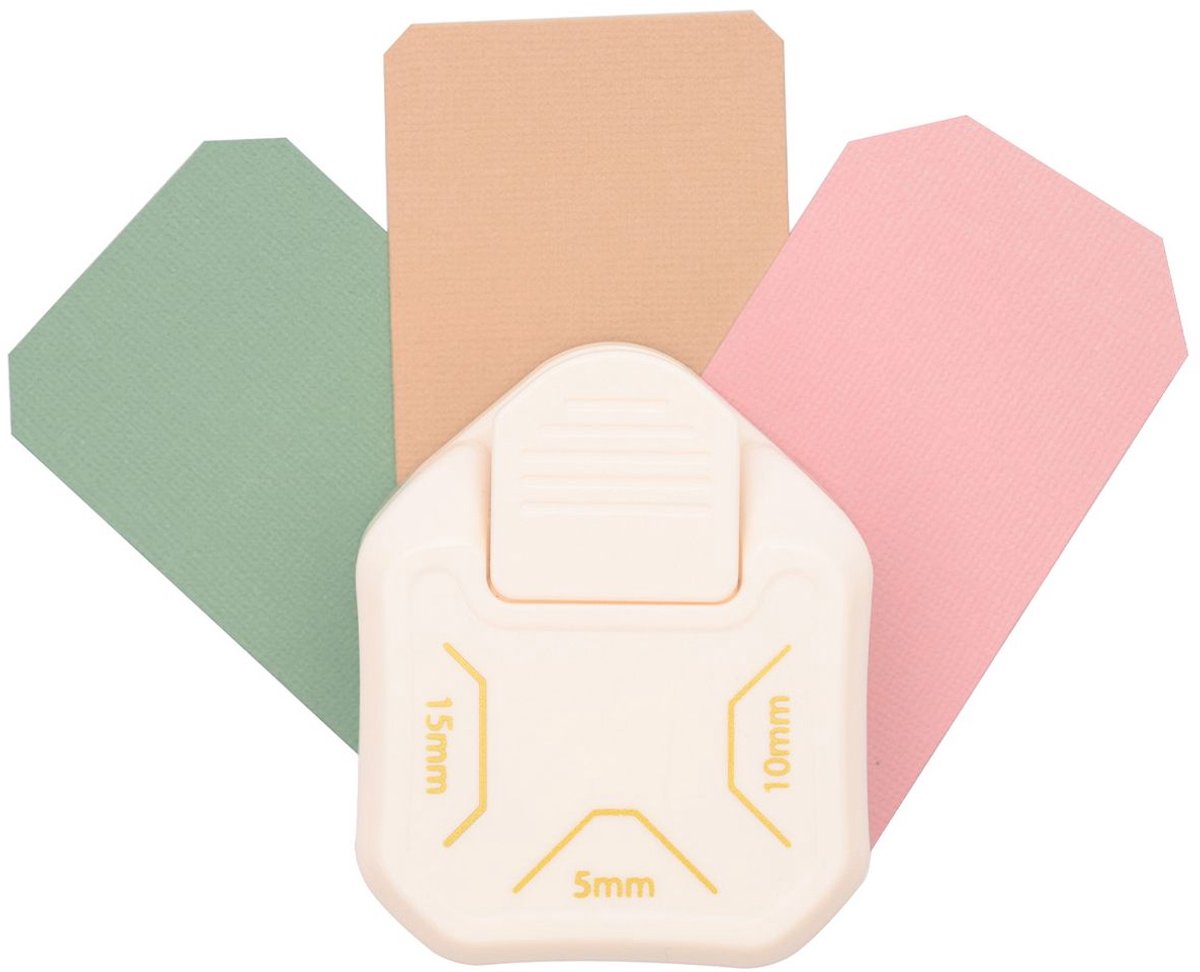Vaessen creative pons - 3 in 1 hoekpons - 4, 10, 15 mm - ivoor