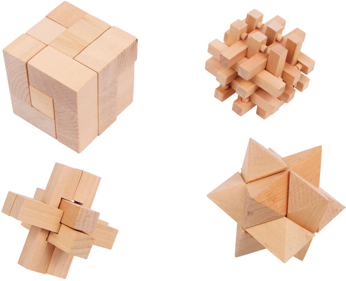 Kleiner Fuß - Holzhirnrätsel, 4 -Set von 4
