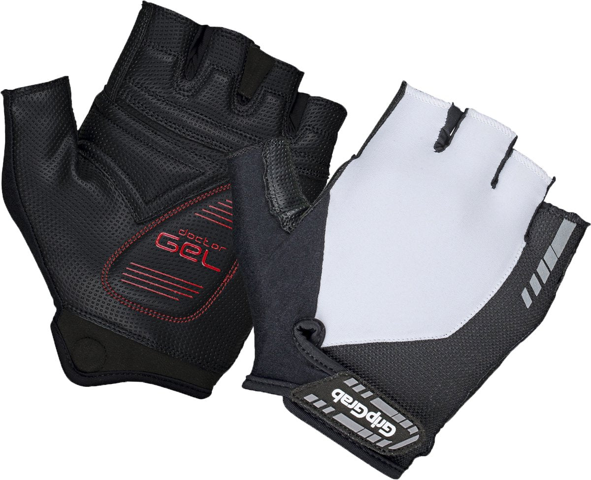 Gripgrab - Progel gepolsterte Kurzfinger-Sommer-Fahrradhandschuhe Fahrradhandschuhe mit Polsterung - Weiß - Unisex - Größe XS