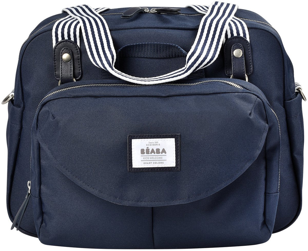 Béaba Geneve – Wickeltasche – Wickeltasche – modularer Stil – großes Fassungsvermögen – inklusive isothermer Lunch-Bag-Wickelunterlage – blau