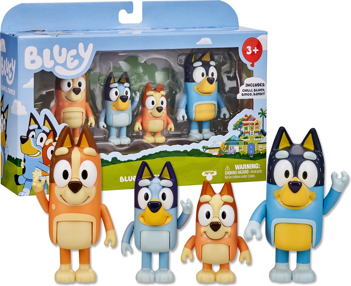 Elchspielzeug Bluey Family Figur Set 4 Pack