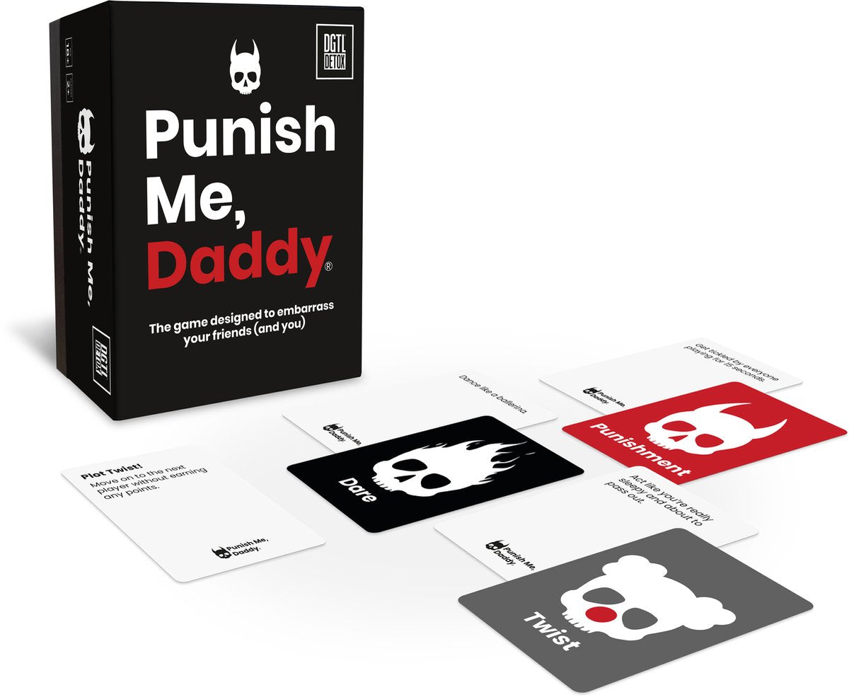 Dgtl Detox Punish Me, Daddy – urkomisches Kartenspiel für Erwachsene – Wahrheit-oder-Pflicht-Partyspiel mit Wendungen – 2–4 Spieler – englische Version