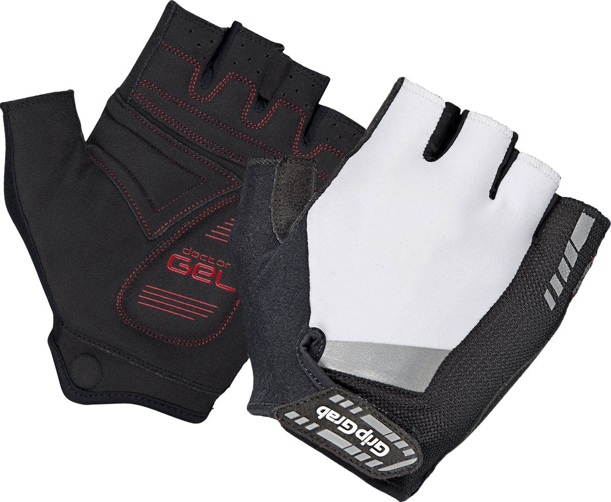 Gripgrab - Supergel gepolsterte Kurzfinger-Sommer-Fahrradhandschuhe Fahrradhandschuhe mit Polsterung - Weiß - Unisex - Größe M