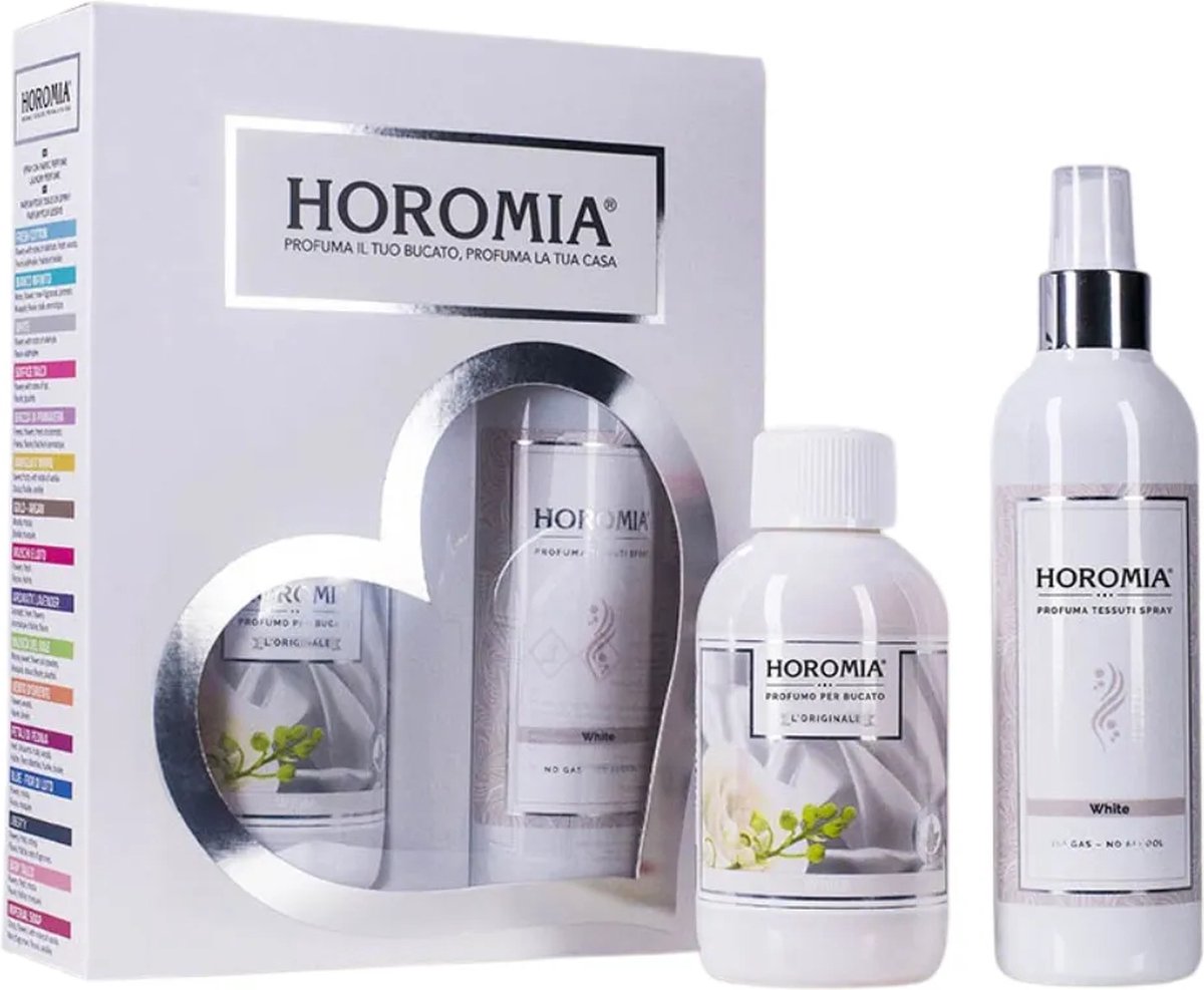 Horomia geschenkset white - wasparfum textielspray - geur bij de was - wasgeurtje - parfum bij de was - parfum voor de was - geurbooster