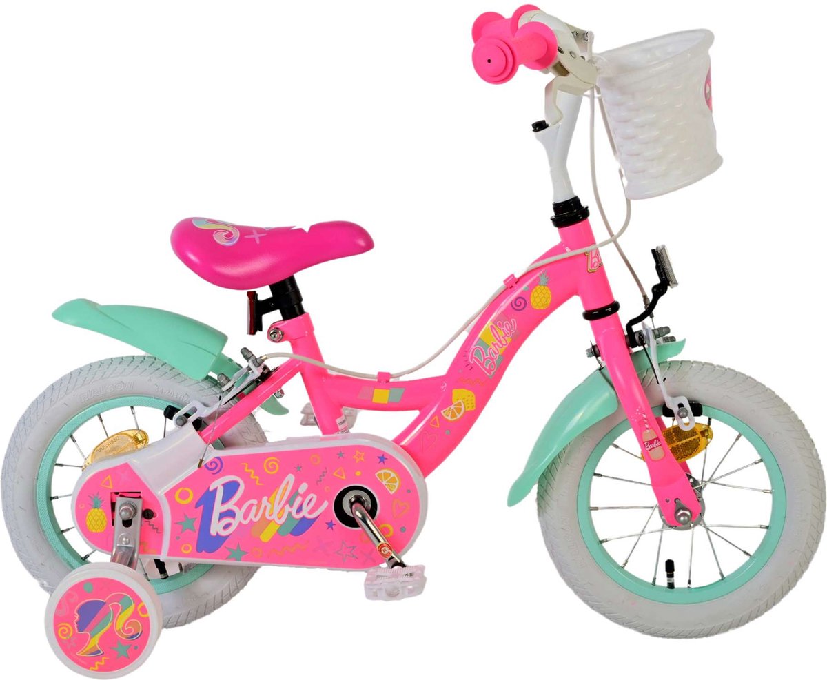 Barbie Kinderfahrrad - Mädchen - 12 Zoll - Pink - Zwei Handbremsen