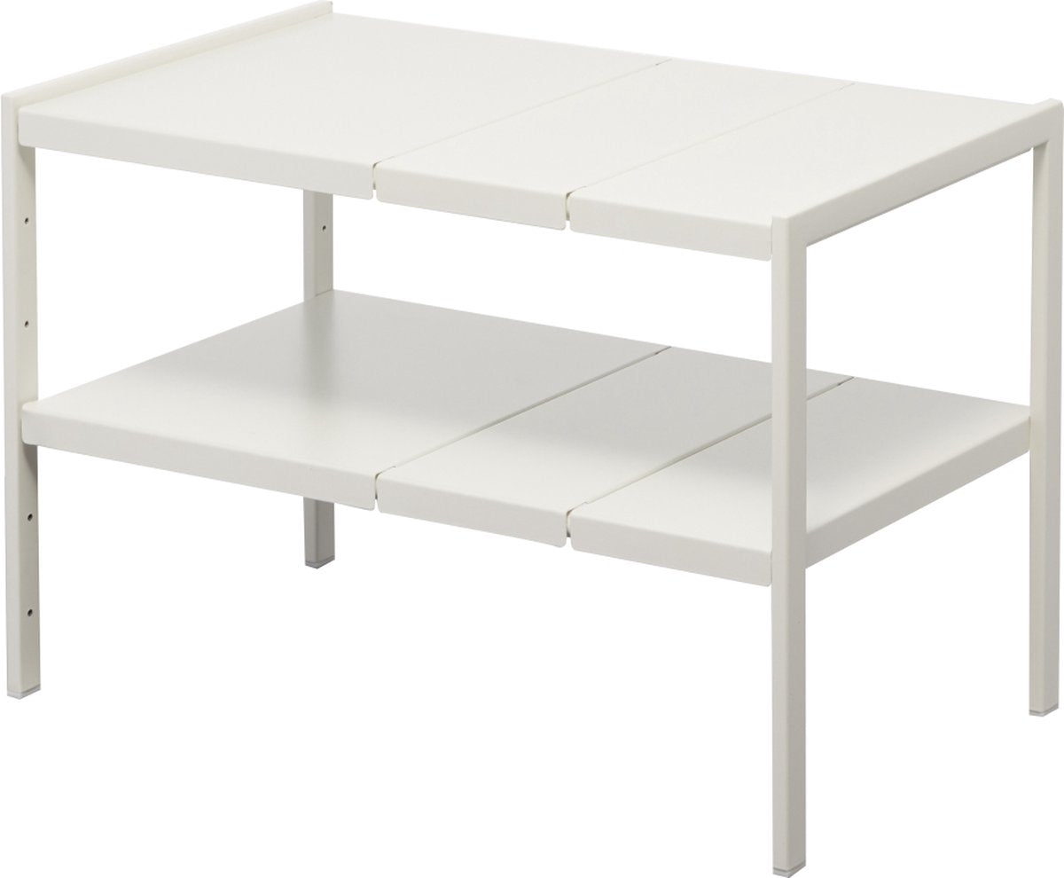 Yamazaki Küchenschrank-Organizer ausziehbar – 2 Ebenen – Turm – Weiß