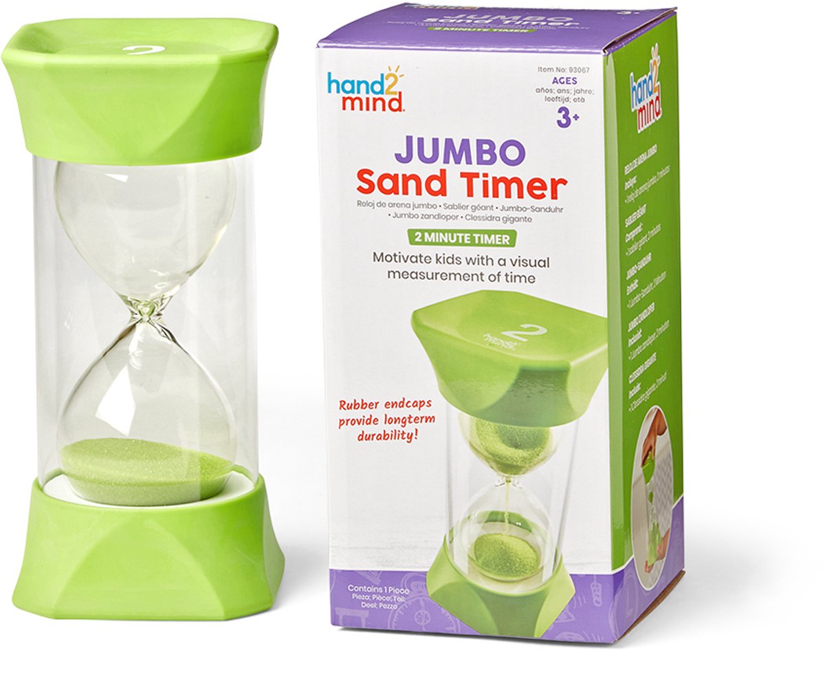 Learning resources zandloper speelgoed - jumbo sand timer 2 minuten groen. - 3+