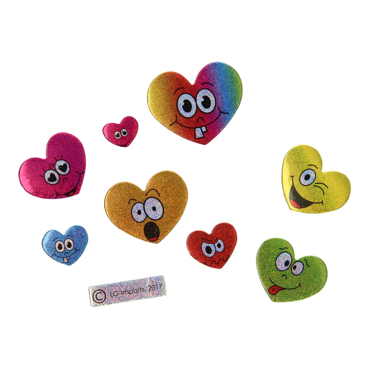 Duckiez Aufkleber Smiley glitzernd