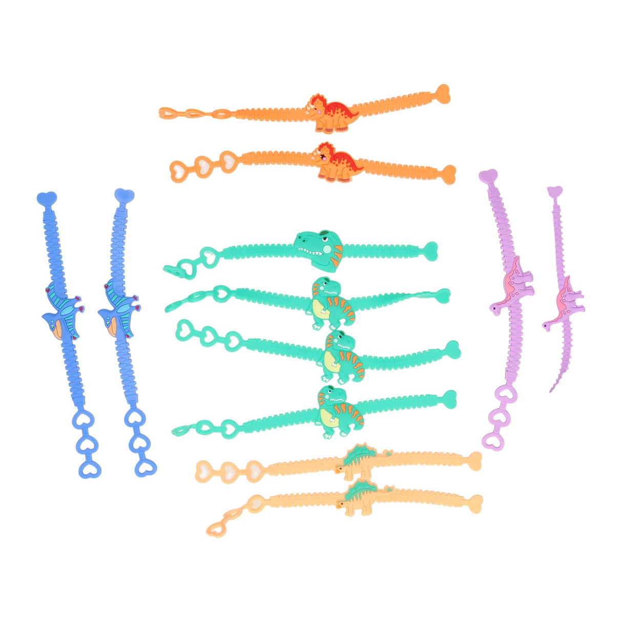 Duckiez Armband Dinosaurierfarbe, 12er-Set.