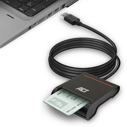 Externer USB 2.0-Smartcard-EID-Kartenleser von Act, schwarz