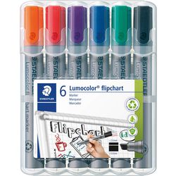 Staedtler Lumocolor Flipchartmarker mit Keilspitze - Box 6 Stk