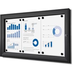 Vergrendelbaar notitiebord showdown scs3xa4c9005 zwart aluminium
