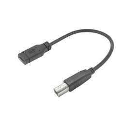 USB-C-Adapter, USB-C-Stecker, USB-B-Stecker, 0,2 m, Schwarz
