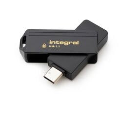 Usb-stick integral 32 gb usb type-c goud, zwart