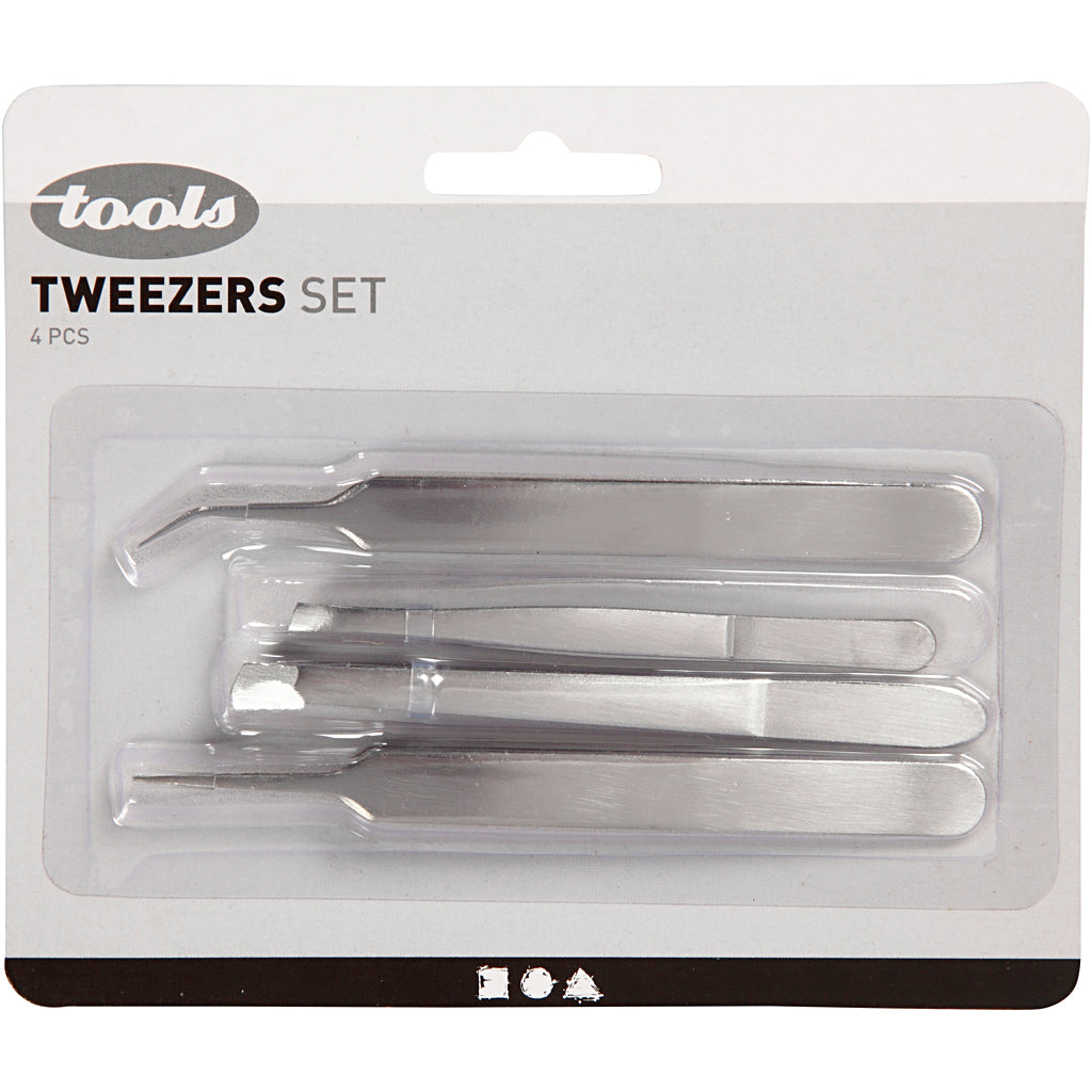 Creativ Company Pinzetten-Set, L: 9-12 cm, 4 Stück 1 Box