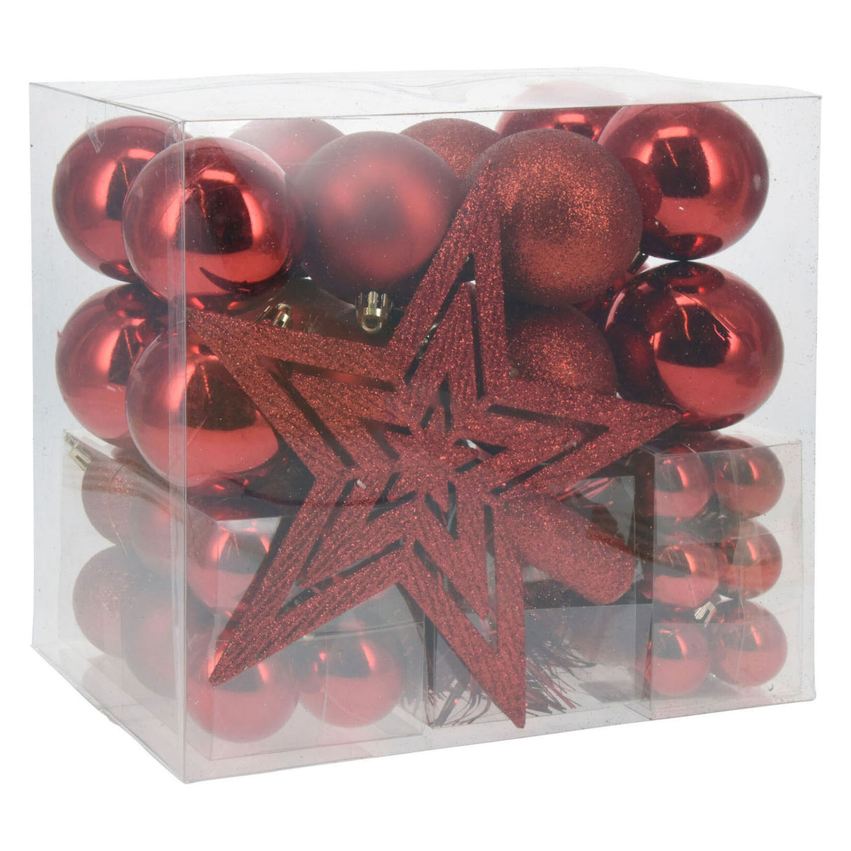 Weihnachtskugeln mit Peak Red, 54st.