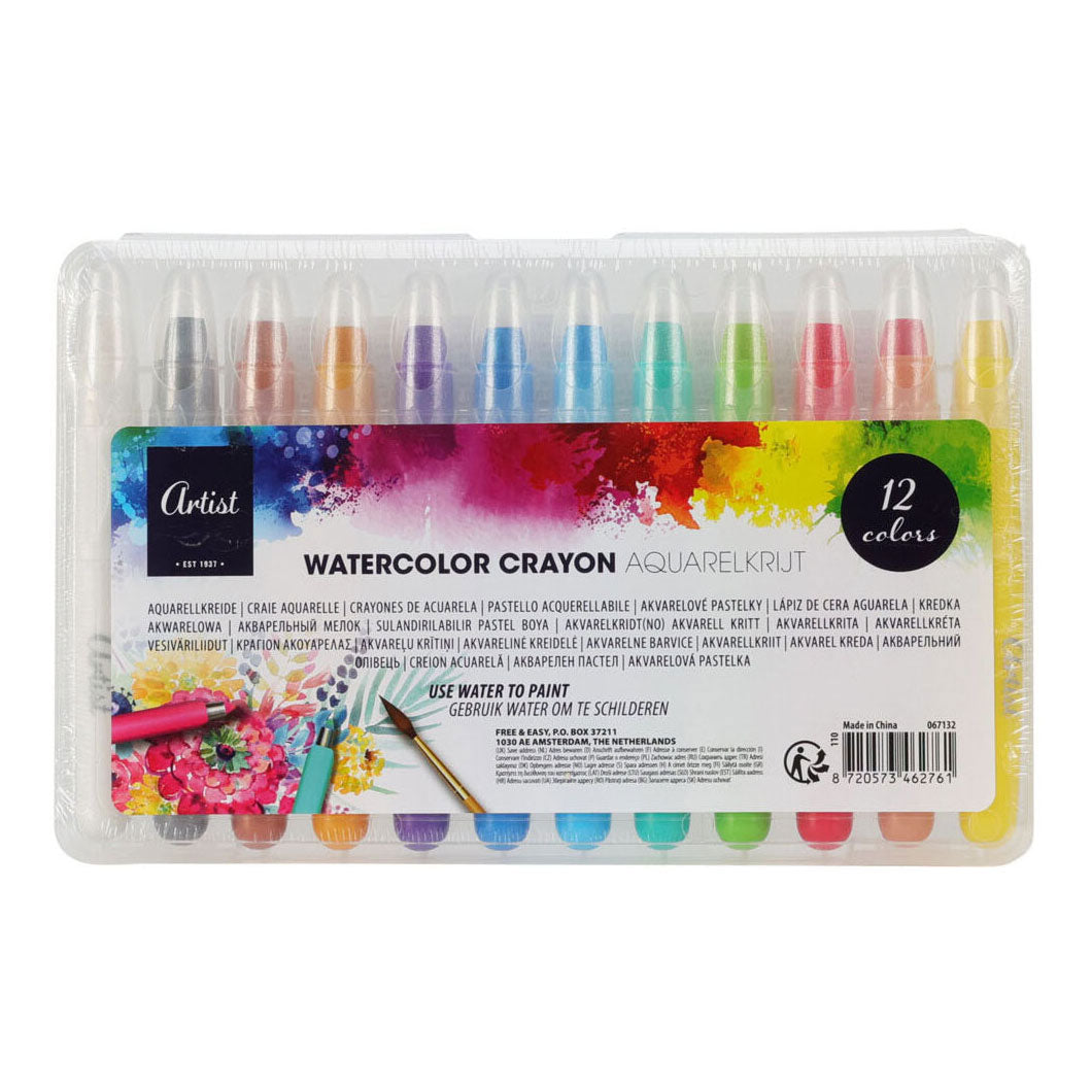 Aquarellkreide-Set à 12 Stück.