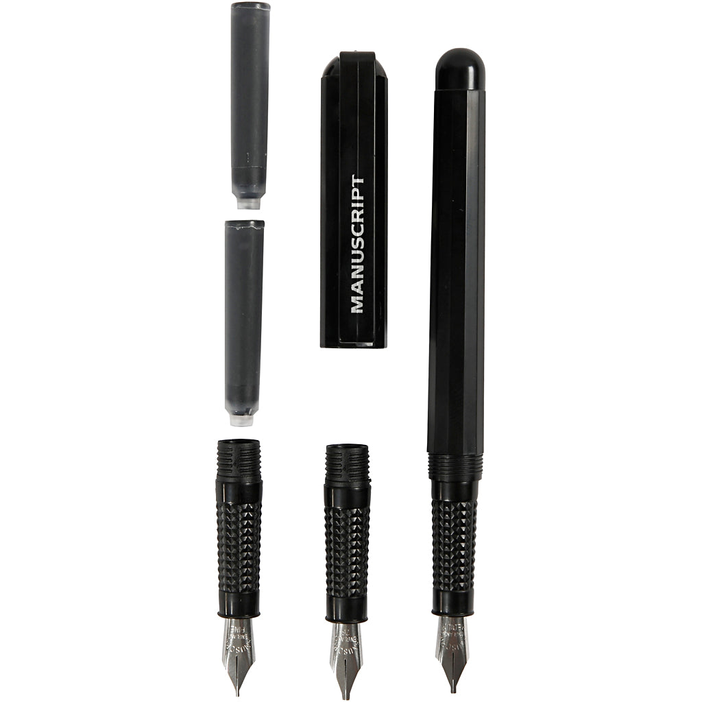 Kalligraphie-Set für Anfänger, B: 0,85-1,6 mm, schwarz, 1 Set