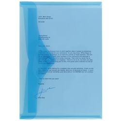 Documentmap viking pp 180g m2 a4 33,5x23,5cm blauw cap. 100vel drukknop