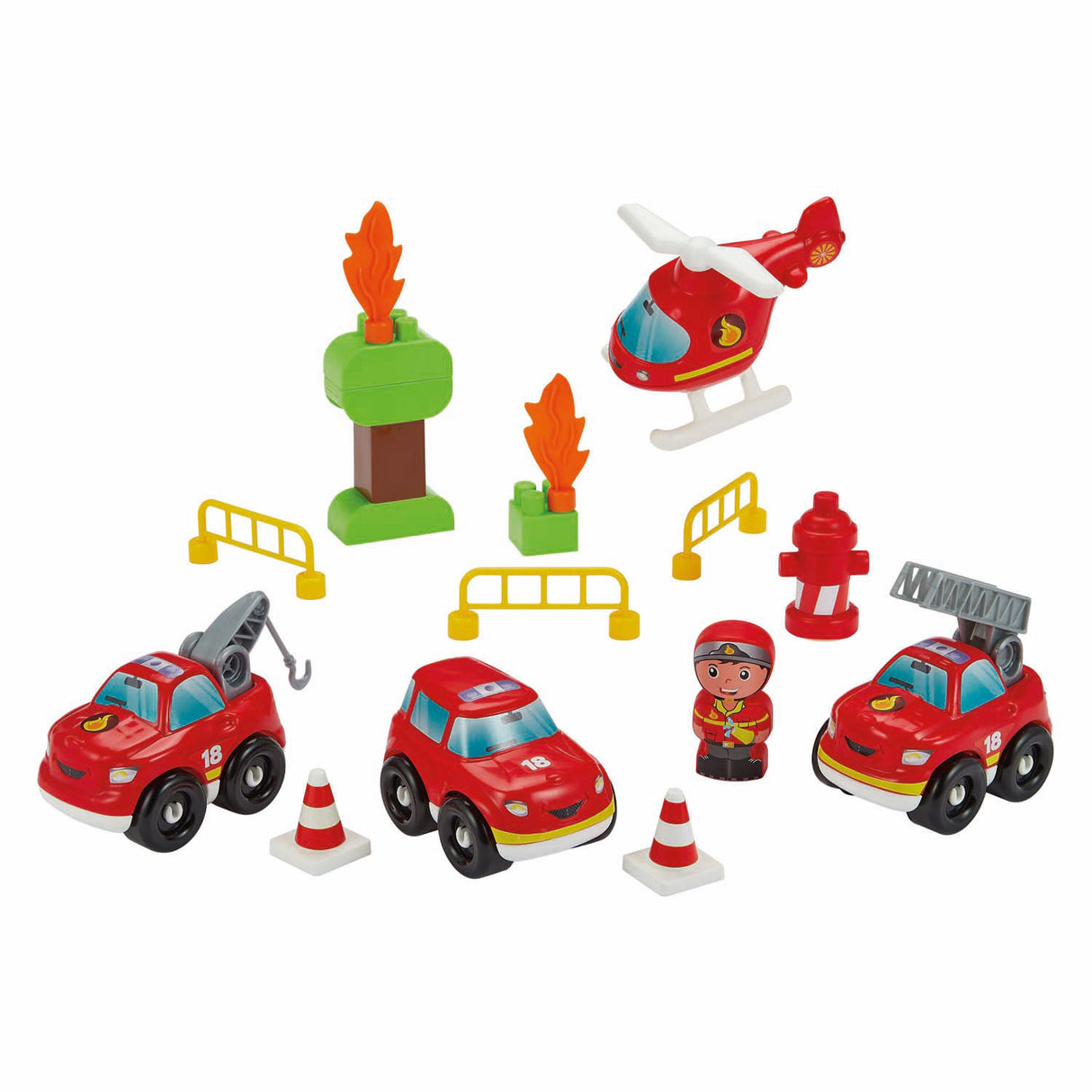 Arick-Koffer mit Feuerwehrautos - 40-tlg.