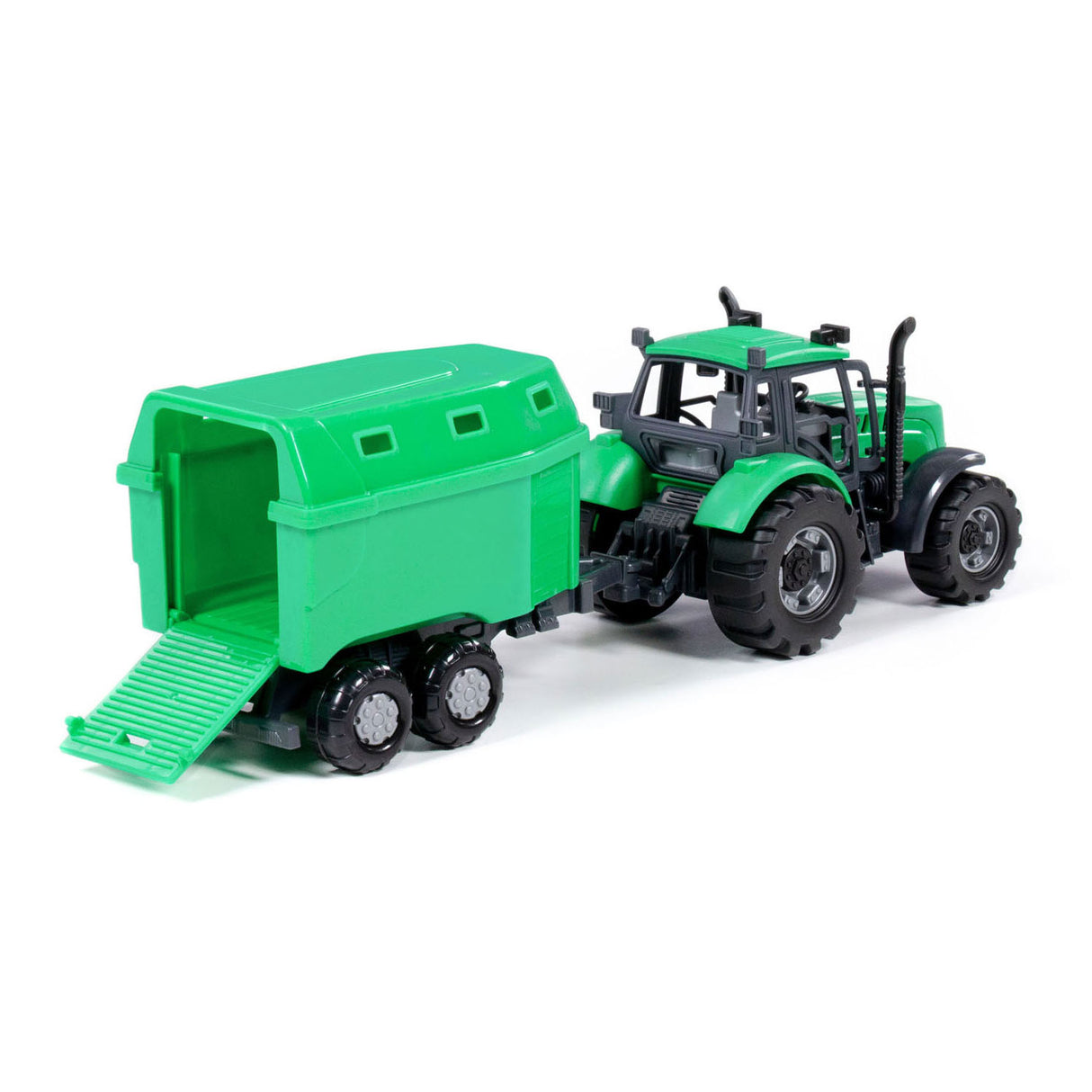 Cavallino -Traktor mit Pferdeanhänger grün, Skala 1:32