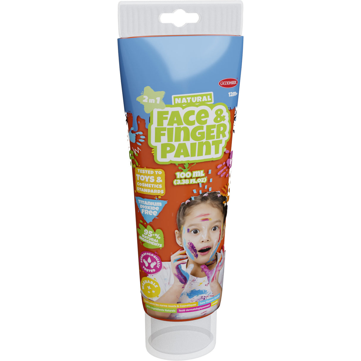 Boti natürliche Gesichts-Fingerfarbe, Tube – Orange, 100 ml