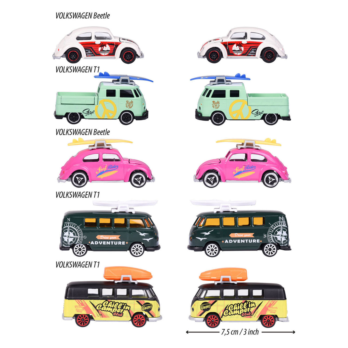 Majorette Volkswagen die Originale Spielautos, 5-tlg.