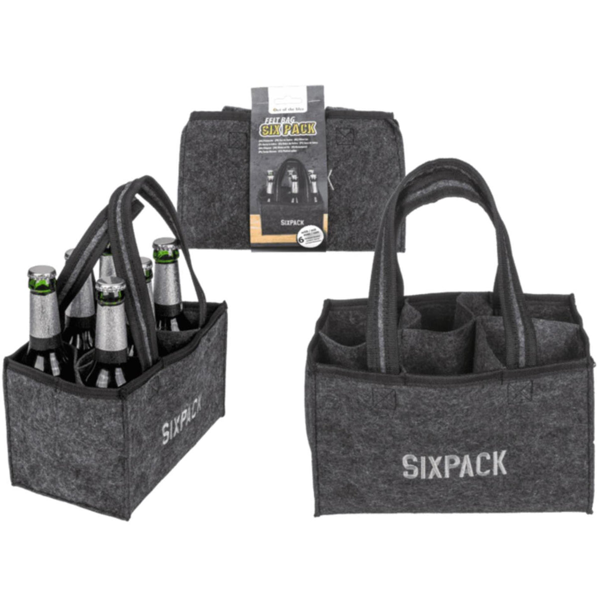 Ootb Bierflaschenhalter aus Filz im Sixpack