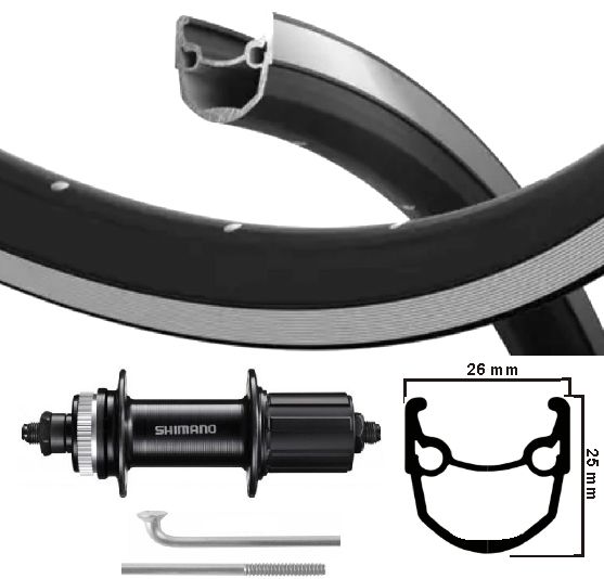 Kgs Hinterrad 28 Zoll (622) Stratos Black Silver Centerlock 8-10s