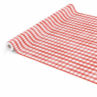 Via Chasse Tischdecke PVC 140 cm kariert rot