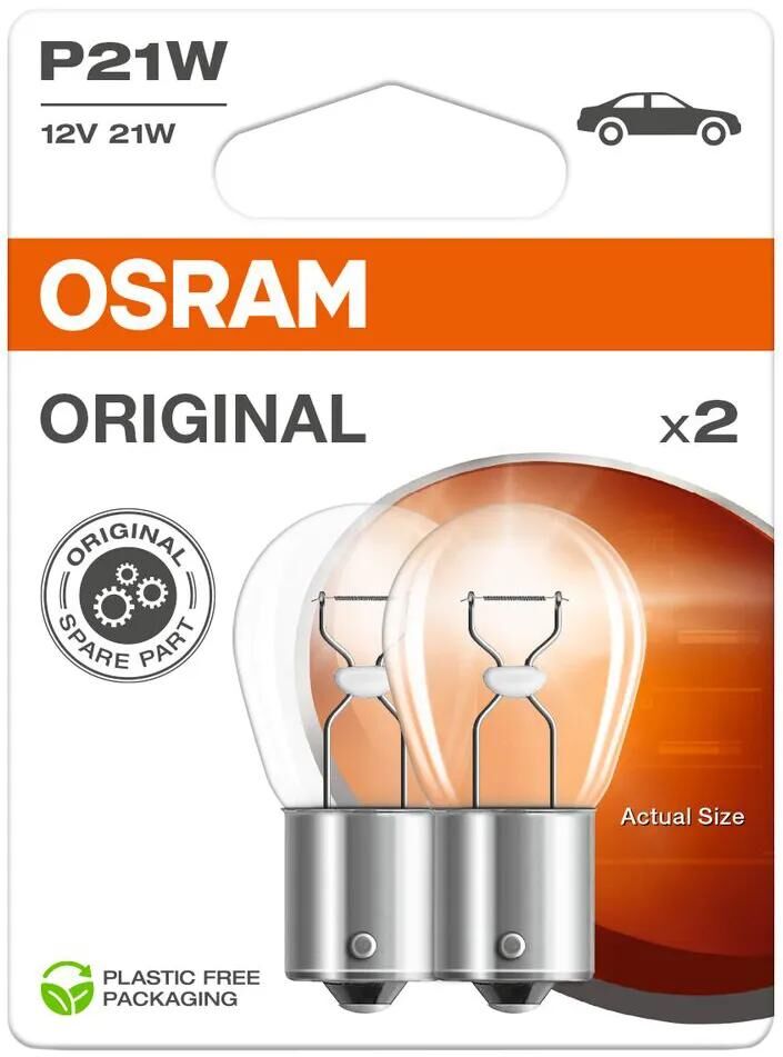 Osram Kugellampe bl.brakel.12v 21w 2St.sb Sockel BA 15s