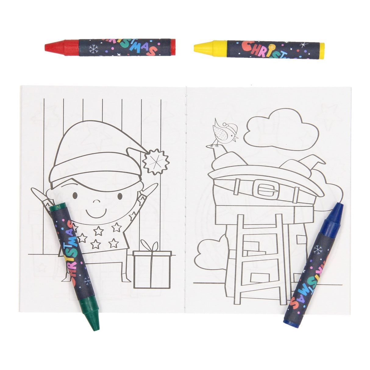 Wins Holland Leckerli-Set: Malbuch, Buntstift-Aufkleberbogen – Weihnachten