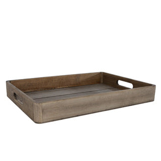 Kein Markentablett Kai großes graues Holz 36,5 x 26,5 x 4,5 cm | 3 Stück