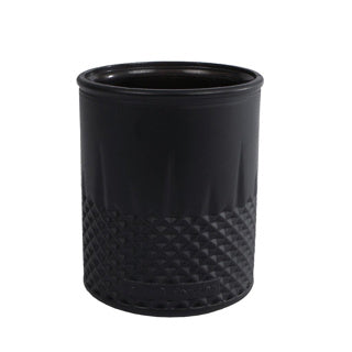 No brand Teelichthalter Diamant mattschwarzes Glas 9x9x10,5cm | 6 Stück