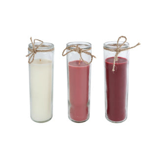 Kerze Samen des Lebens 3 sortiertes Glas 5x5x17 cm | 5 Stück