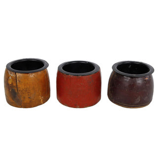 No brand Teelichthalter Ludo recyceltes Holz 6x6x10cm | 6 Stück