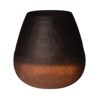 Keine Marke Crackle geschnitzte Vase braun H15 T15 | 2 Stk