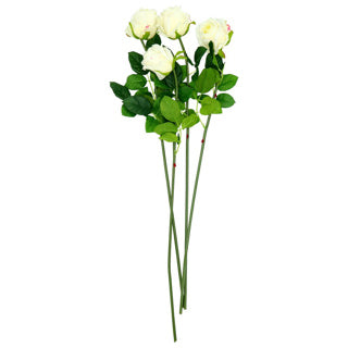 No brand Kunstblume Rosenzweig Creme 56 cm | 6 Stück