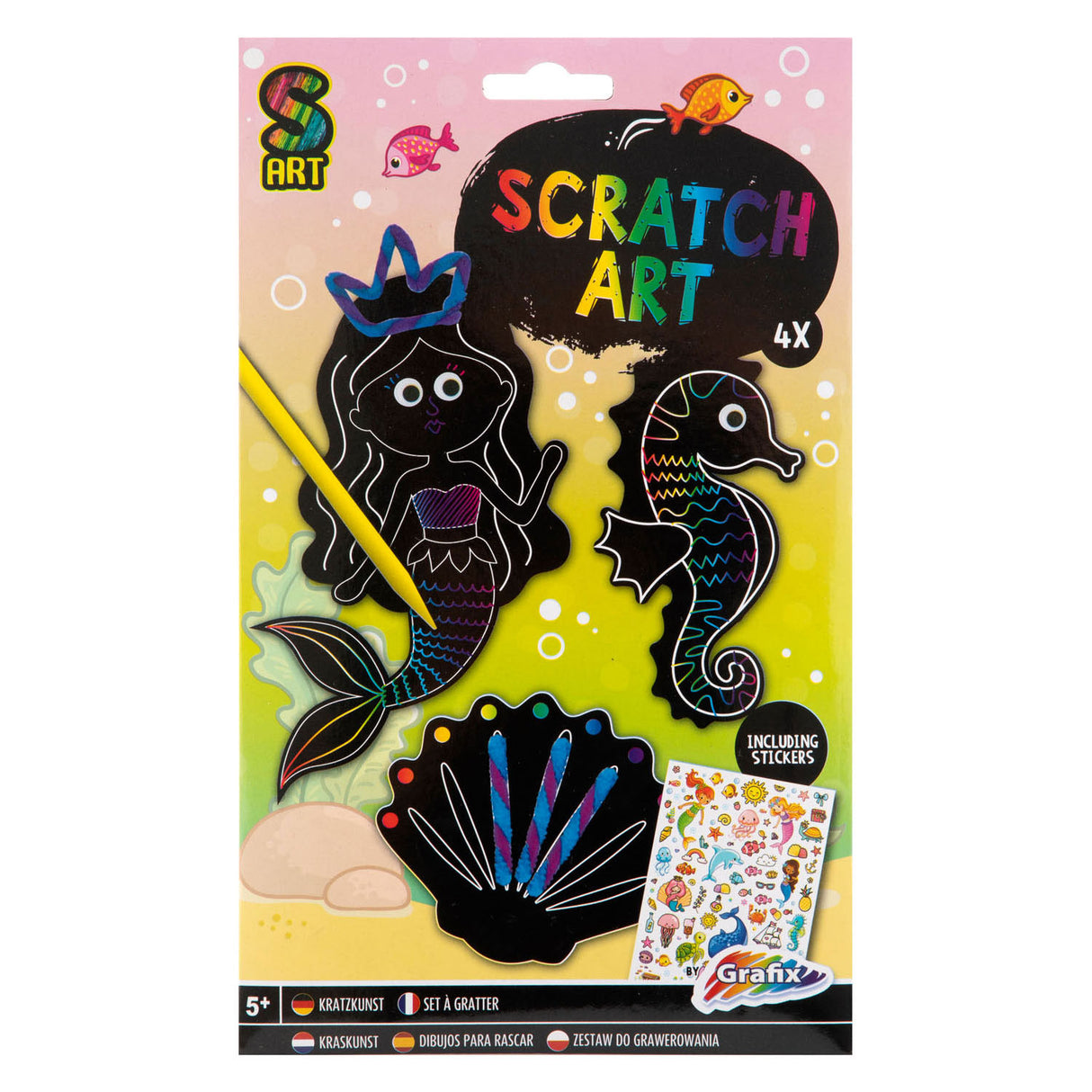 Eine kreative Bastelgruppe bastelt Ihr eigenes Scratch-Art-Mädchen