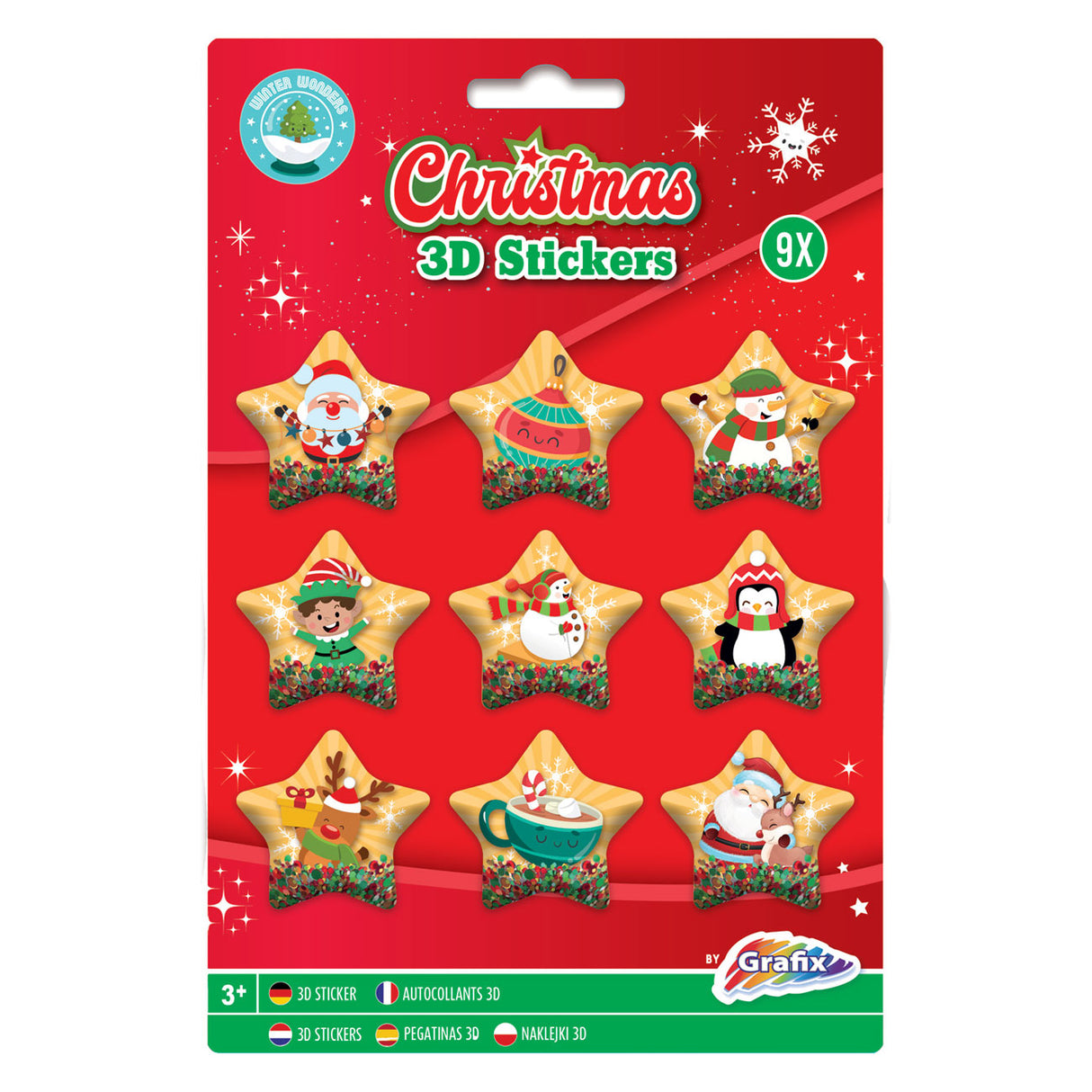 Grafix 3D-Aufkleber Weihnachten