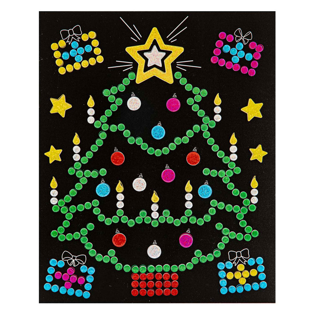Kreatives Bastelgruppen-Weihnachtsaufkleberset mit holografischen Punkten