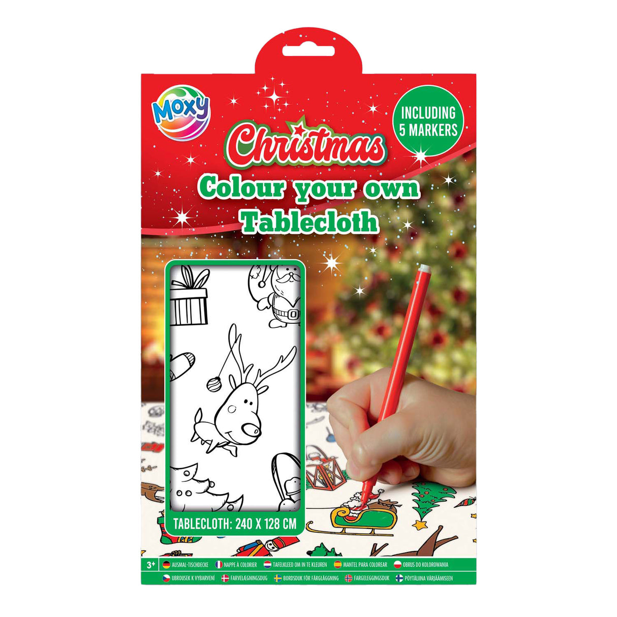 Kreative Bastelgruppe zu Weihnachten: Färben Sie Ihre eigene Tischdecke mit Markern