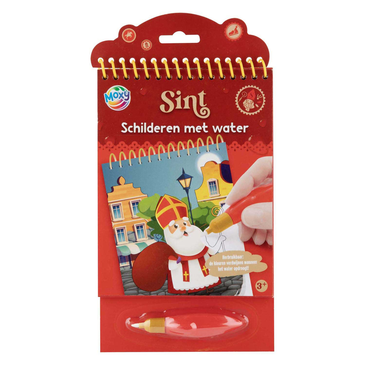Kreative Bastelgruppe malt Sinterklaas mit Wasser