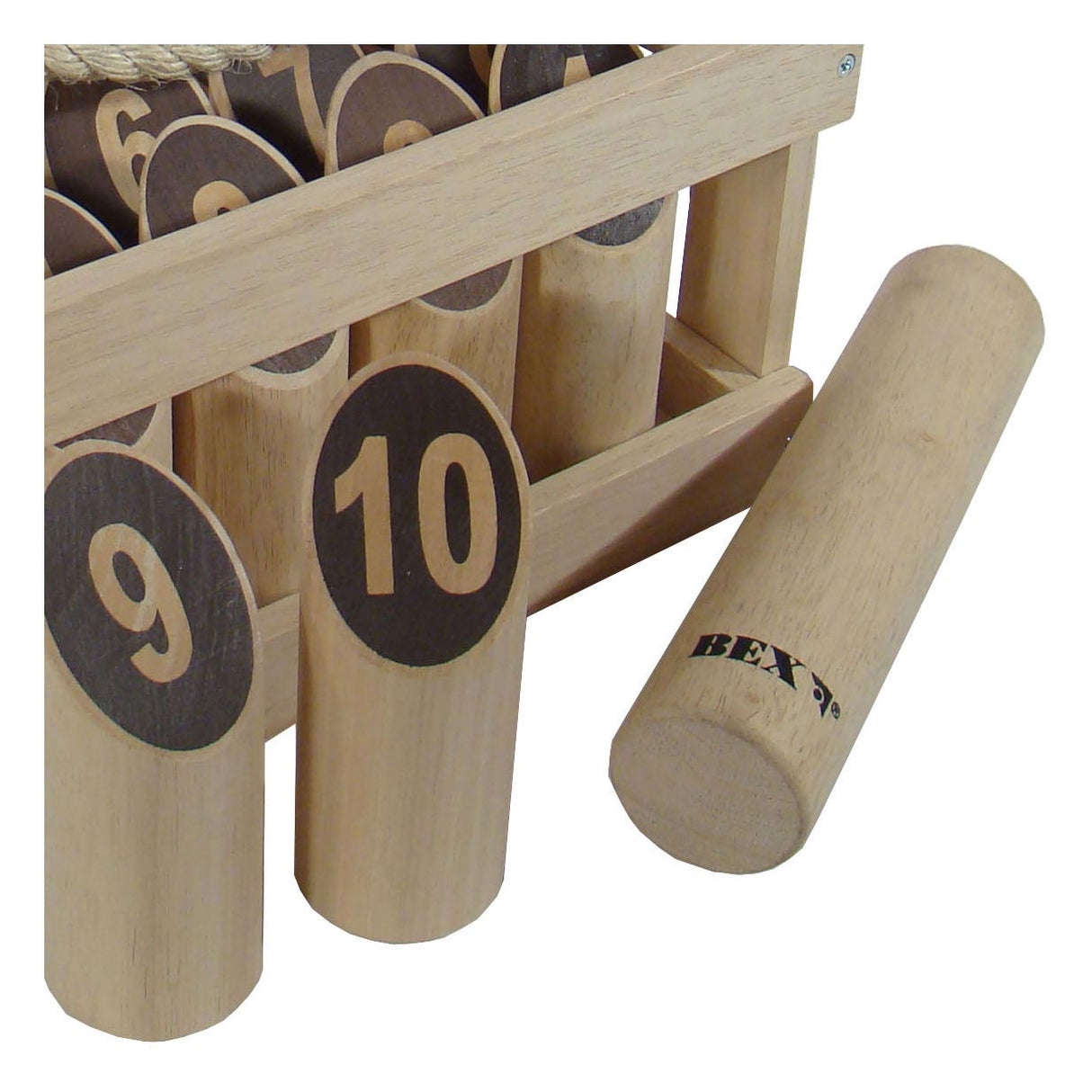 KUBB -Nummer Original Gummiholz in Holzkiste