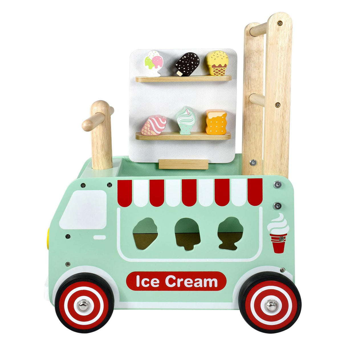 Ich bin Toy Loop Push Wagon Ijskar Junior Mintgroen