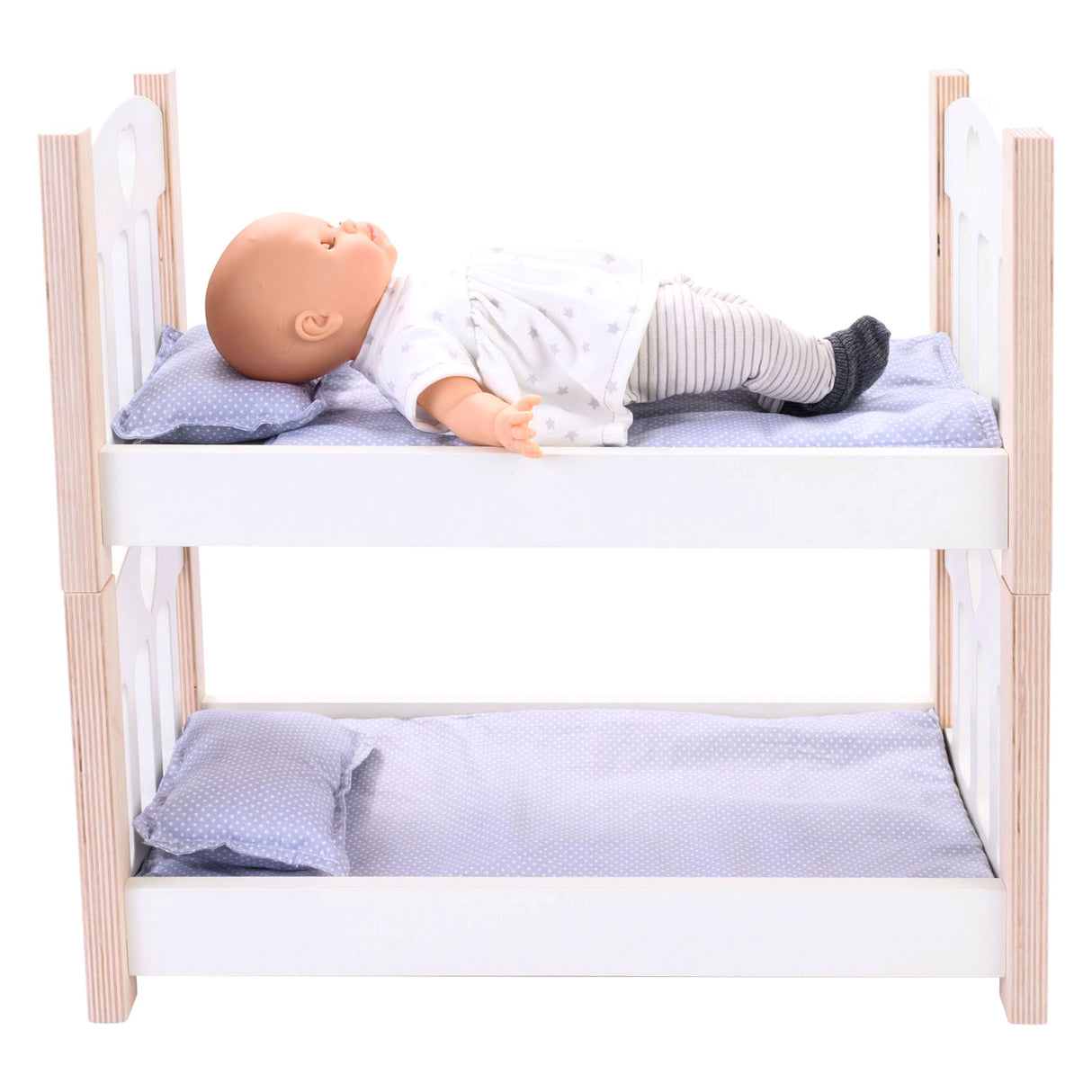 Etagenbett für Longfield-Puppen, grauweiß