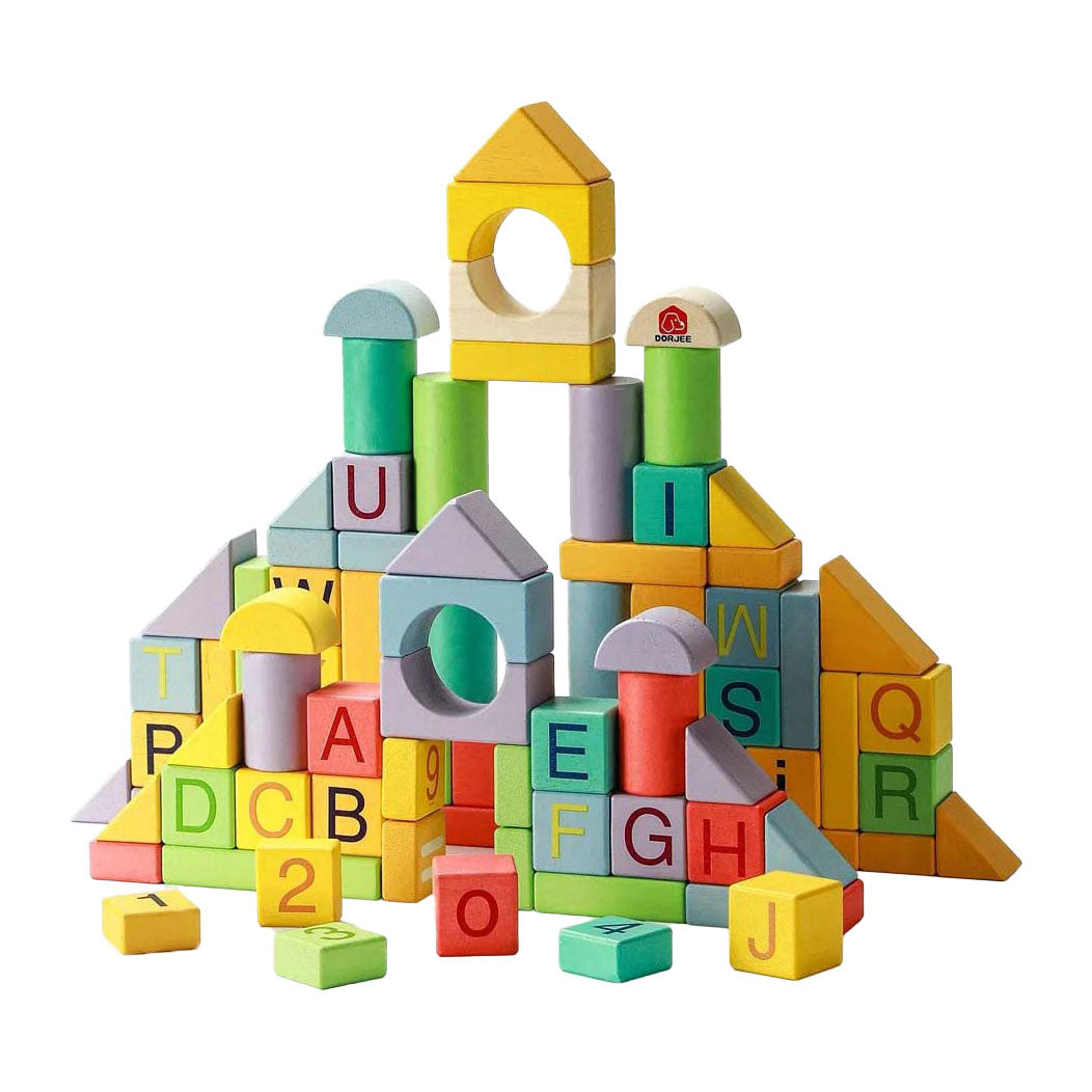 Holzbausteine bunt, 84-tlg.