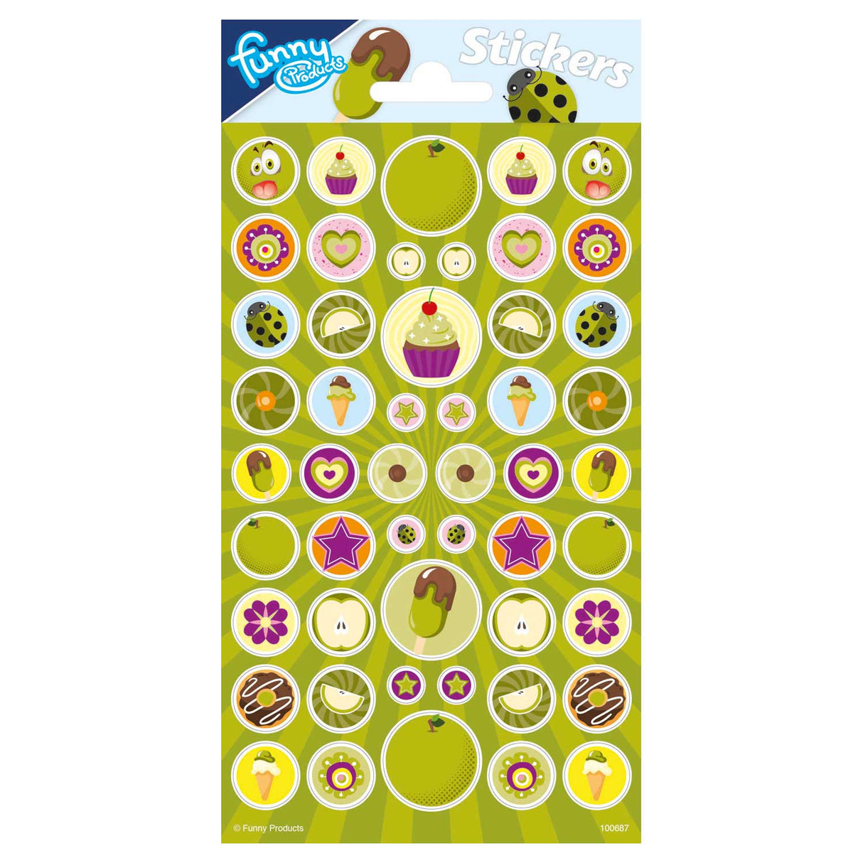 Totum Stickerbogen mit Apfelduft, 50 Stk