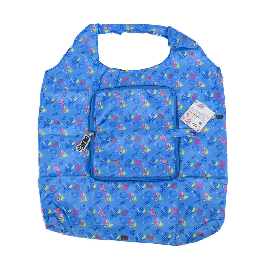 Erstellen Sie es! Poptastic faltbarer Shopper Blau